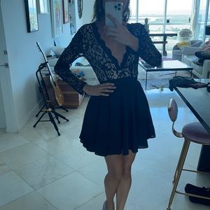 Lace black cocktail dress